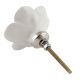 White Flower Ceramic Cabinet Knobs
